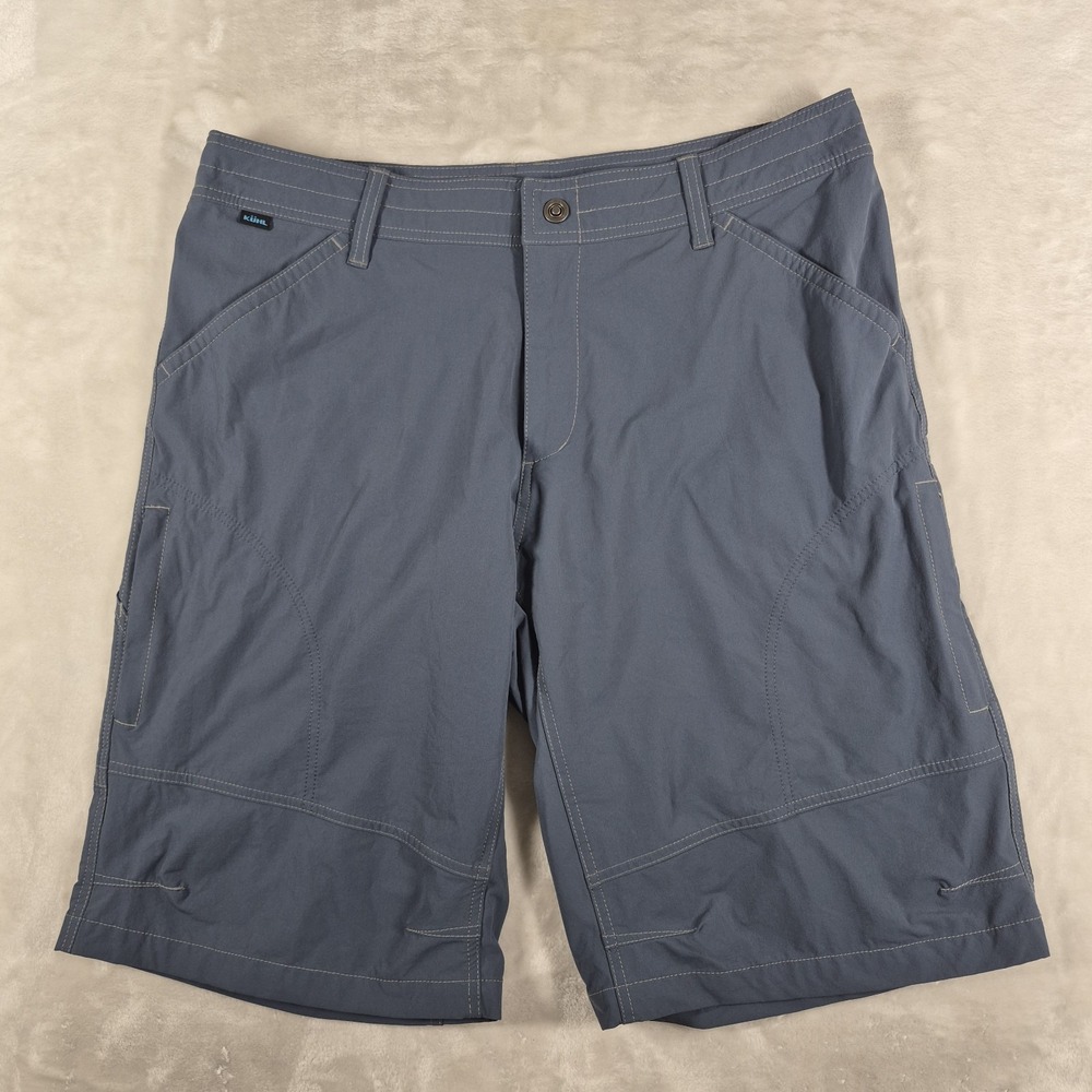 Kuhl Shorts Men's 38 Blue 12" Inseam Hiking Outdoor Utility Camping Performance